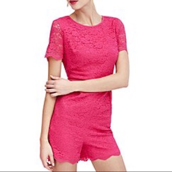 New York & Company Pants - New York and Company Pink Lace Romper
